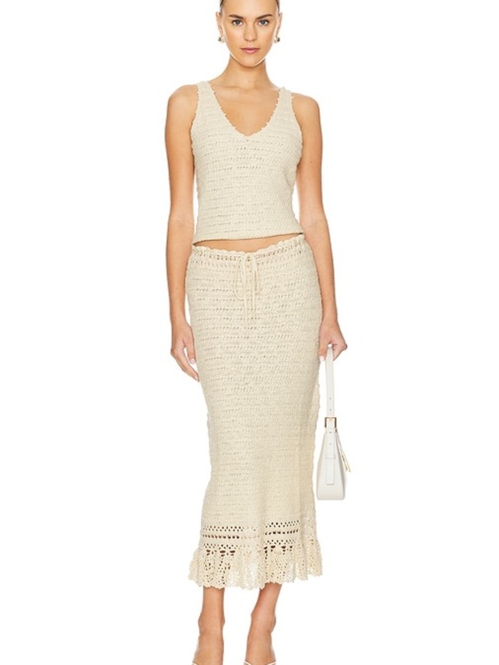 RAILS-Sydney Cream Crochet Midi Skirt - Picture 3 of 9